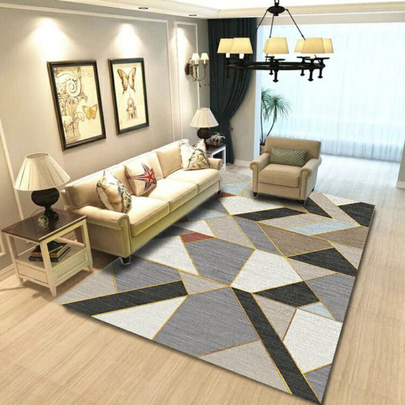 

Geometric Anti-slip Carpet Indoor Printed Decoration Area Rugs Living Room Bedroom Bedside Bay Window Sofa Floor Decor Mat, Customized