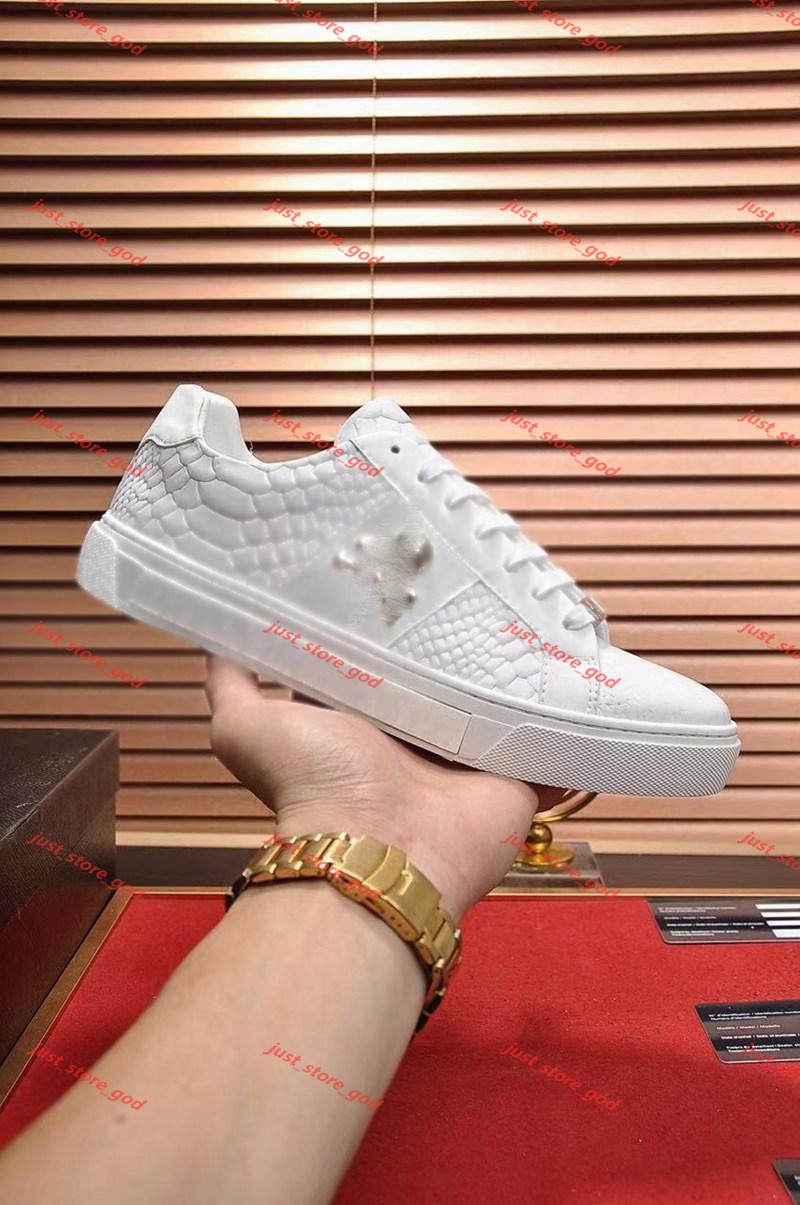

New Arrivals Fashion Men's Sports Casual Shoes Shoes High Quality jing456 Leather Skull White Shoes Size 38-45