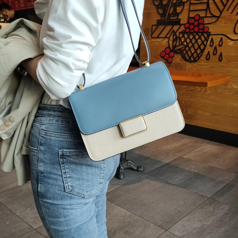 

New 2021 Women Messenger Handbag 100% Genuine Leather Fashion Lady Shoulder Crossbody Bag High Quality Flap Bags Black