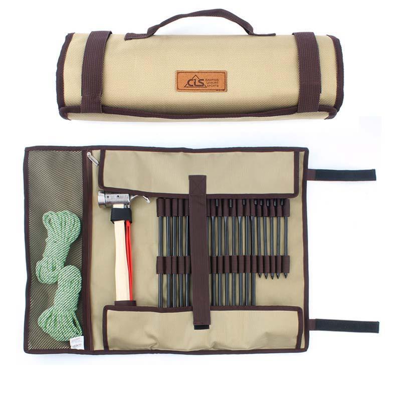 

Outdoor Camping Hiking Organizer Bags Oxford Cloth Hammer Wind Rope Survive Storage Bag