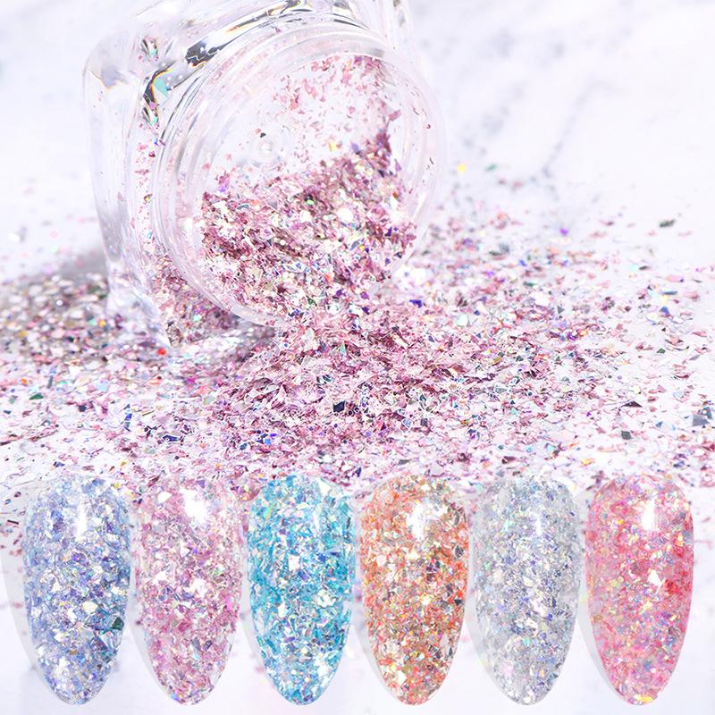

Powder Color 6pcs Flakes Decorations Sparkles Nail Art Nail Sequins Glitter Mermaid Holographic Set Mix Manicure Chrome Pigment