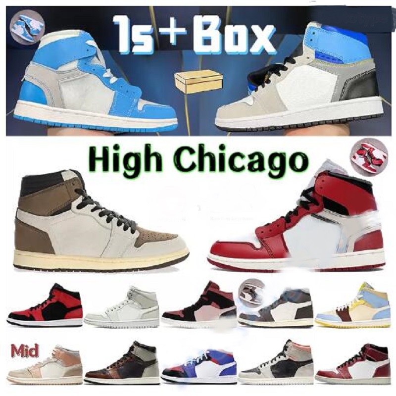 

High 1 basketball shoes 1s men women sports sneakers prototype cactus reverse LX chicago university blue mid top 3 mens trainers with box, # 17