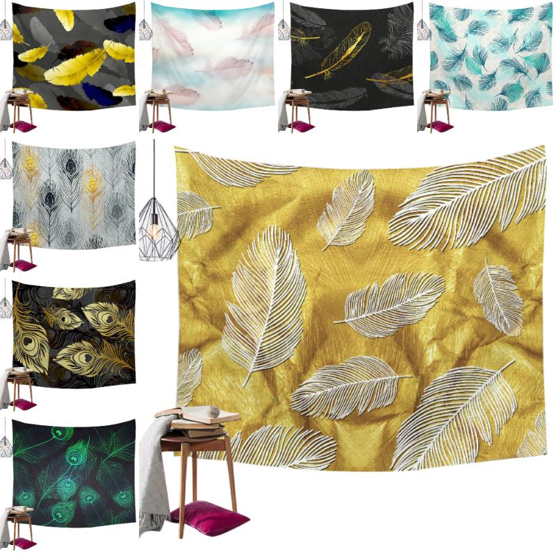 

Feather Print Tapestry Art Wall Hanging Blanket Beach Towel Background Cloth Yoga Mat Rug Home Bedroom Decor