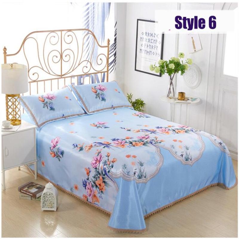 

free shipping new comer summer cool bed mat softe ice feel bedspreads set print summer mattress mat bed cover set for 1.8/2m
