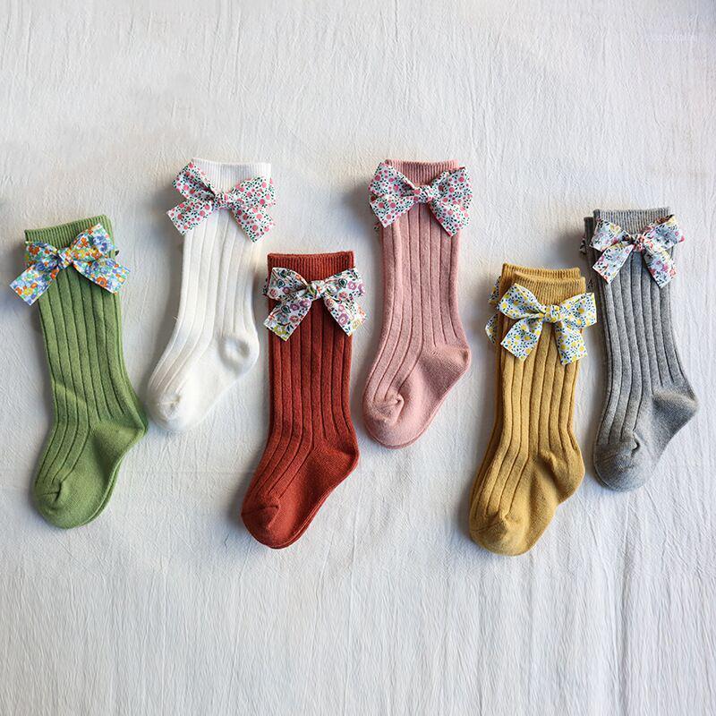 

Lovely Newborn Baby Girls Socks With Flower Bows Knee High Long Soft Cotton Infant Socks For Girls Princess Children Sock 0-5Y1, Green