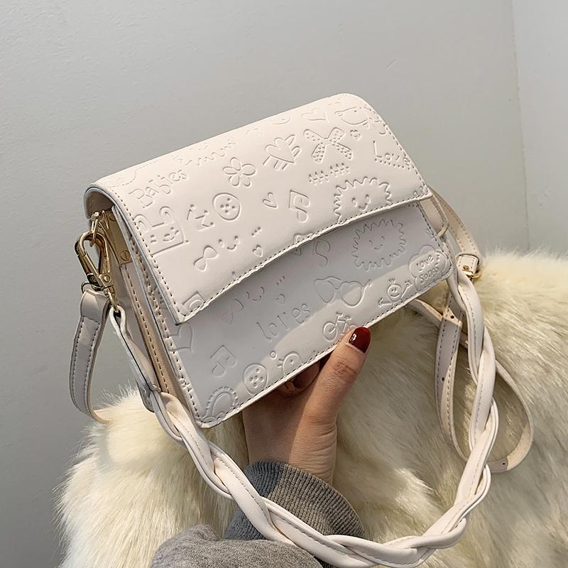 

Niche Design High-end Handbag 2021 New Fashion Messenger Bag Hot Style Shoulder Square Bag Underarm Dual-use Width: 20cm, Beige