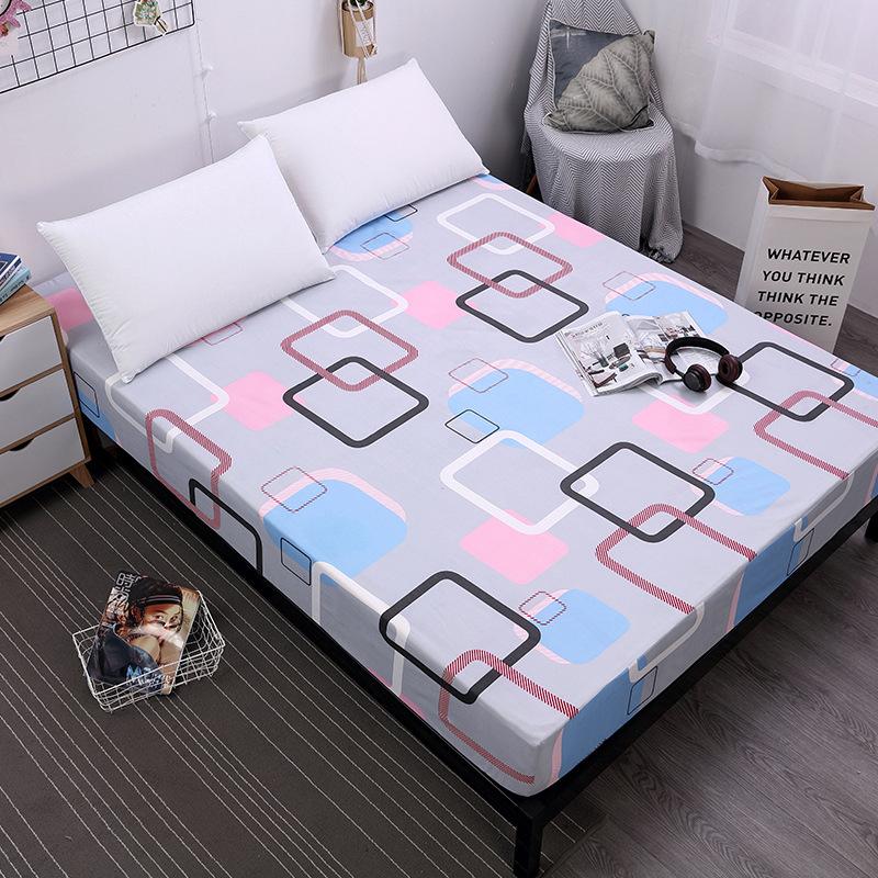 

Printed Fitted Sheet Mattress Cover Bed Linen With Elastic Band Mattress Protector Pad King Size Rubber Band Printed Bed Sheet