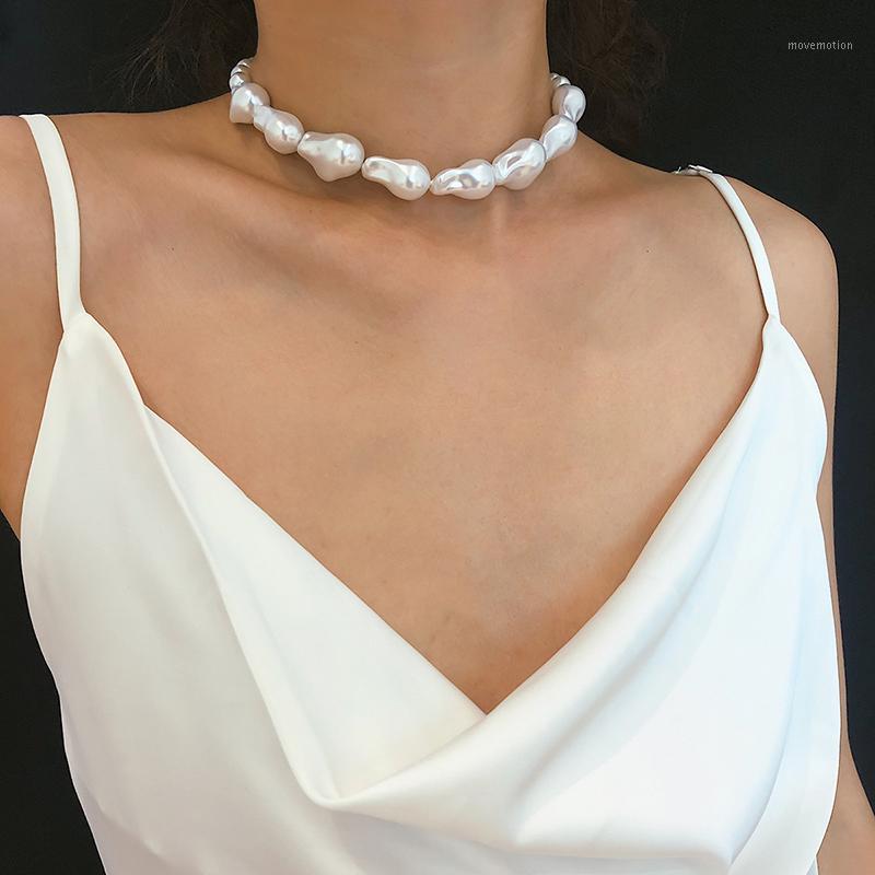 

New Fashion Necklace Women Classic Elegant Shining White Personality Irregular Shaped Imitation Pearl Necklace Female Jewelry1