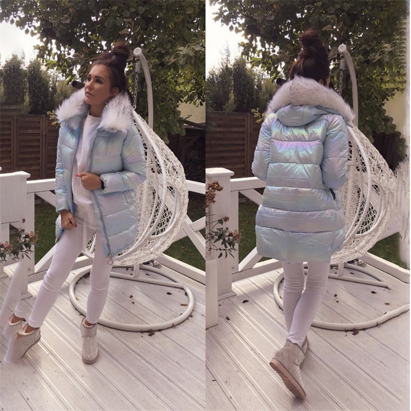 

Women Gradient Coats Jackets Winter Casual Broadcloth Hooded Thick Cotton Padded Parka Womens Zipper Coat Fashion Clothing 201119, Red