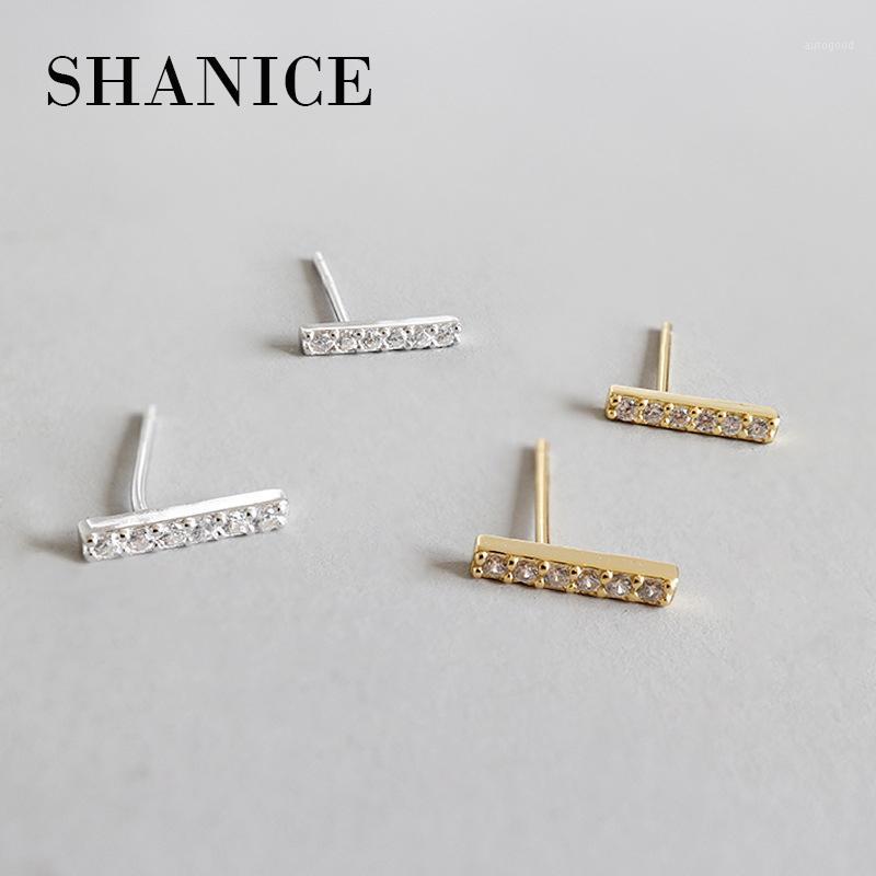 

Stud SHANICE 925 Sterling Silver Small Bar CZ Crystal Earrings For Women Girls Kids Piercing Jewelry Orecchini Aros Aretes1