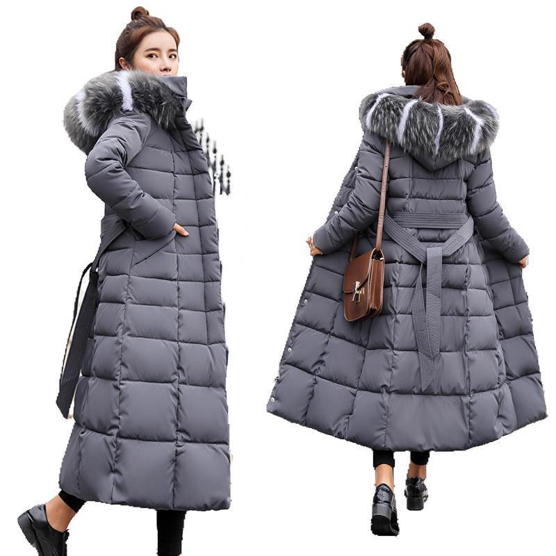 

New Padded Jacket 2020 long Fashion Winter Jacket Women Thick Down Parkas female Slim Fur Collar Winter Warm Coat For Women Y69, White
