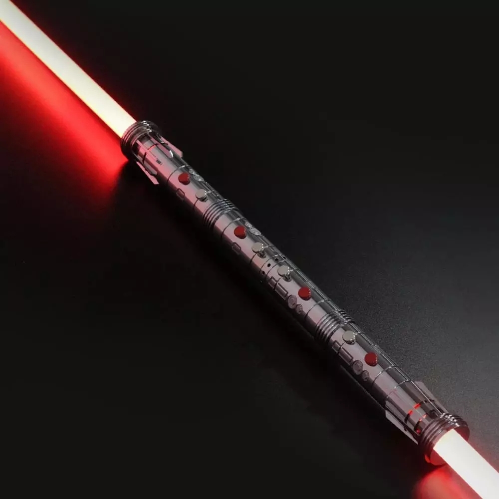 

CIELTAN Darth Maul Double Lightsaber 2pcs Handle+Blade Saber Metal Hilt Heavy Dueling Saber RGB Light Sword Q0113