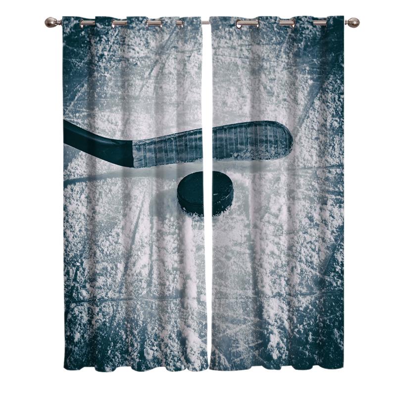 

Ice Hockey Sports Window Treatments Curtains Valance Room Curtains Large Window Curtain Kitchen Kids Room Curtain Party Decor, As pic