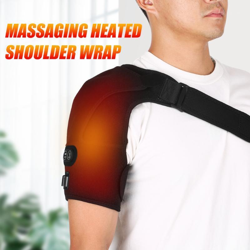 

Portable Massaging Heated Shoulder Wrap Brace Heating Infrared Pad Strap Shoulder Compression Sleeve with UK/US/EU Adapter1, Eu adapter