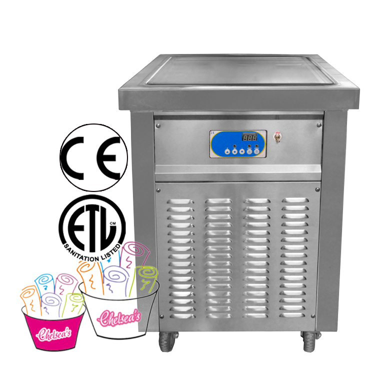

Free shipment by air to door ETL CE single pan ROLL ICE CREAM MACHINE fried ice cream machine snack food tools with full refrigerant