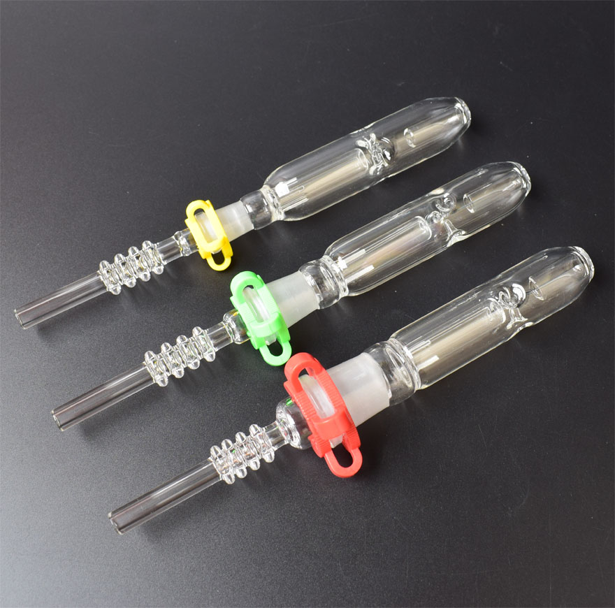 

Fast Delivery! Mini Nectar Collector Glass Pipes with 10mm 14mm 18mm Titanium Tip Quartz Tip Oil Rig Concentrate Dab Straw for Glass Bong