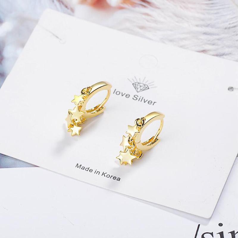 

Hoop & Huggie Lovely Earring For Women Girls Bead Star Tassel Earrings Gold Silver Color Small Gifts1