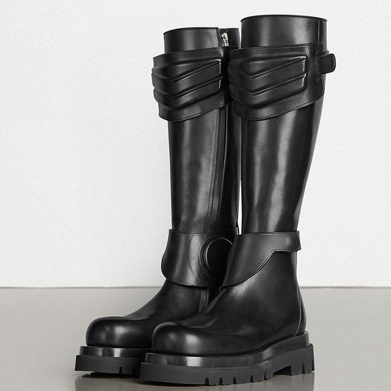 

US Size 4.5-8 Women's Black Knee High Boots Knight Round Toe Shoes B281, Rongli