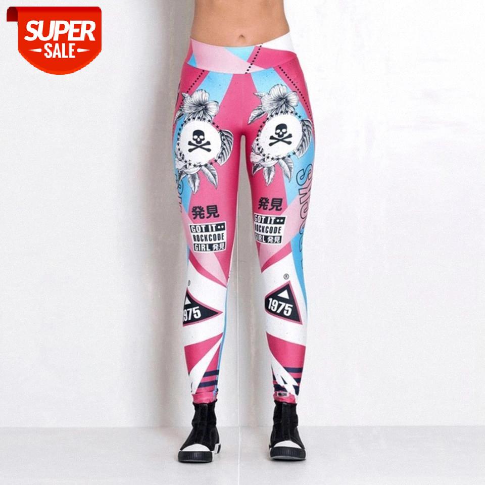 

New Arrival Skull Colorful Digital Printed Cute Cartoon Anime Women Pants High Waist Push Up Girls Punk Rock Legging Pants #dm5B, Black;white