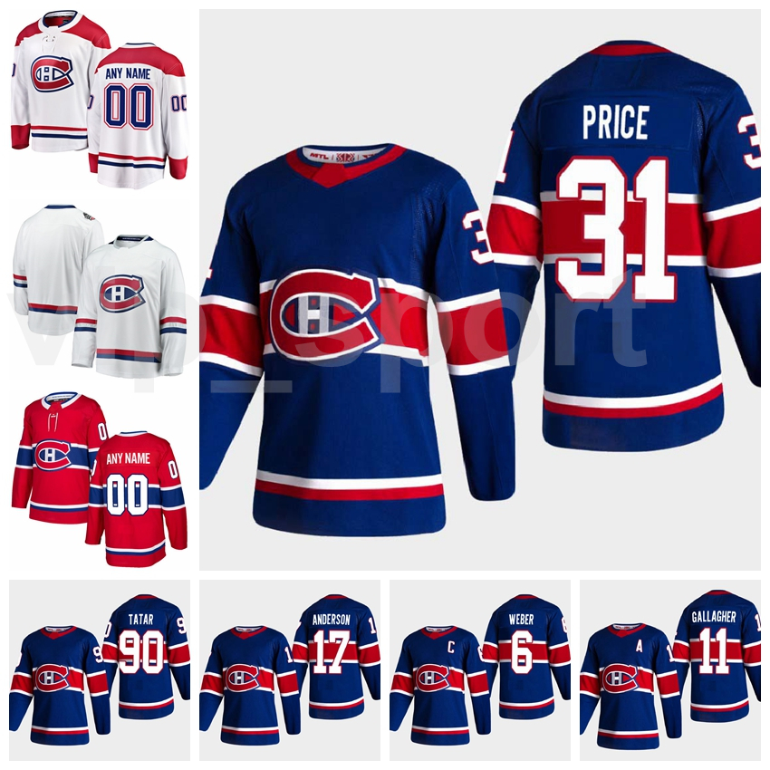 

Reverse Retro Montreal Canadiens Hockey 14 Nick Suzuki Jersey Blue Red 31 Carey Price 90 Tomas Tatar 6 Shea Weber 11 Brendan Gallagher, Black;red