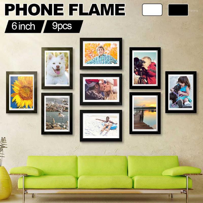 

9pcs Picture Photo Frame Set DIY Removable Wall Mural Black White Color Photos Frames Sticker Decal Living Room Home Decor1