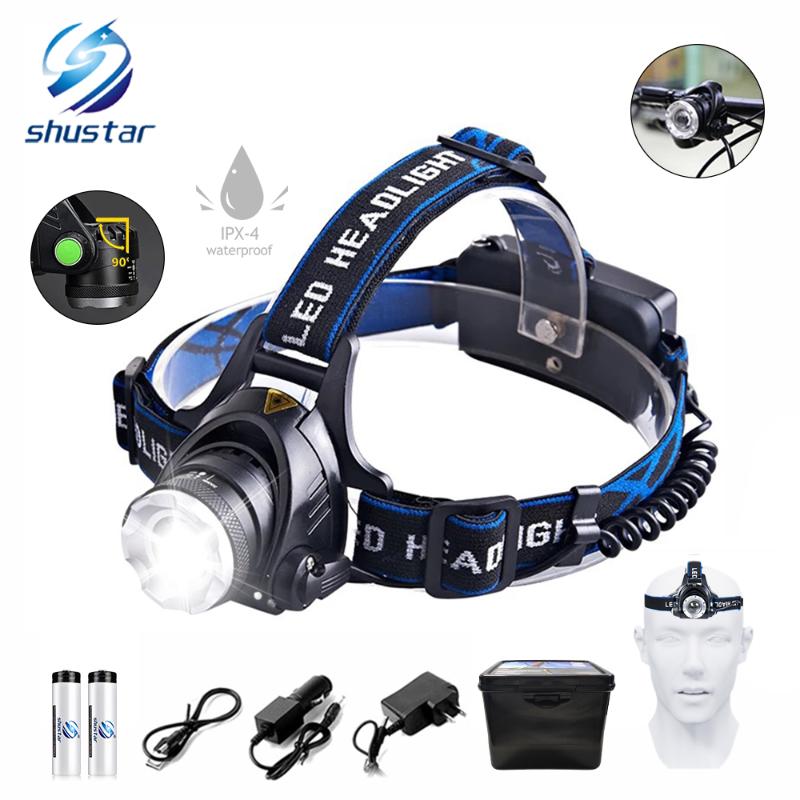 

Super bright LED Bicycle Headlight Zoom 3 light mode 90° rotating waterproof ride flash Warning lamp bike light Cycling lighting