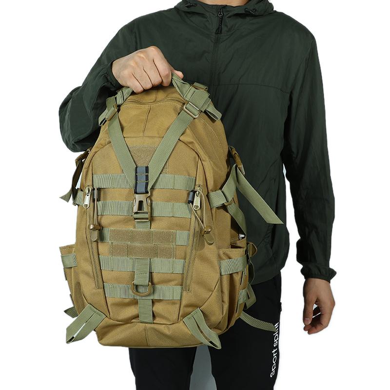 

25L Large Tactical Reflective Backpack Outdoor Waterproof Camping Backpack Travel Bags for Men Climbing Hiking New, Jungle camouflage