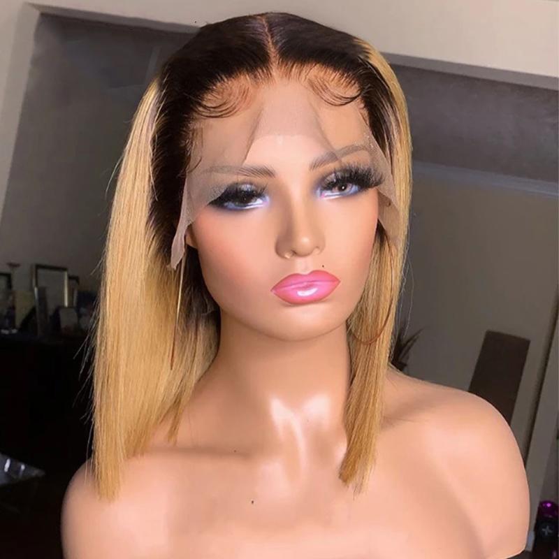 

13*4 Bob Lace Front Wigs 180% Brazilian Remy Hair For Black Women Pre Plucked Bleached Knots With Baby Hair 8-16 Inch, 13x4