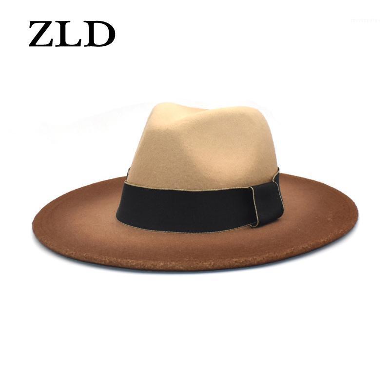 

ZLD Simple Women Men Fedoras hat fashion Vintage Felt cap Gentleman Elegant Lady Winter Autumn Jazz Caps outdoor casual hats1