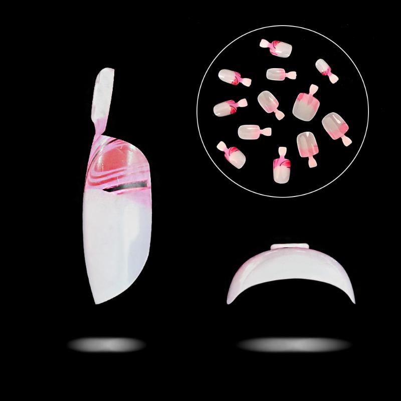 

24pcs/kit Fake Nails French Nails Acrylic Nude Toe Shiny Surface Toenails Tips Decoration Designed