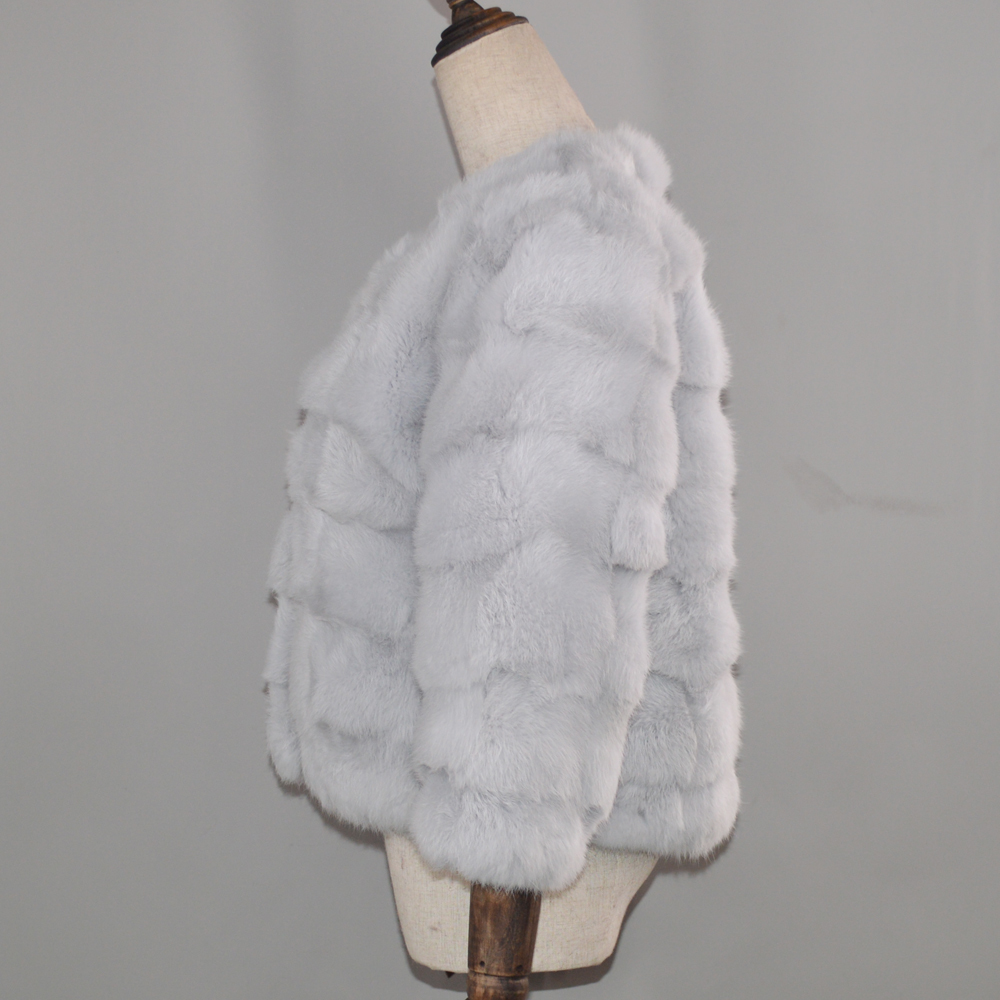 

New sale of women genuine autumn real hot winter soft skin good quality lady fur short rabbit coats, Black