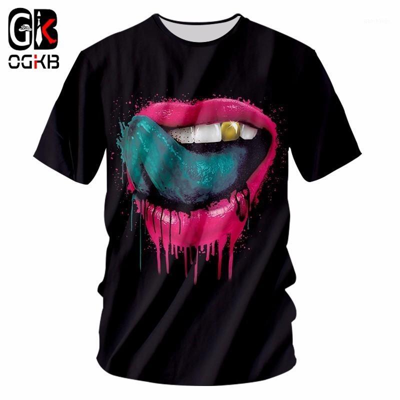 

Men' T-Shirts OGKB Sale Men/womens 3d Print Green Unisex Short Sleeve O Neck Hiphop Punk Tshirt Homme Casual Tee Shirts1, Green tongue