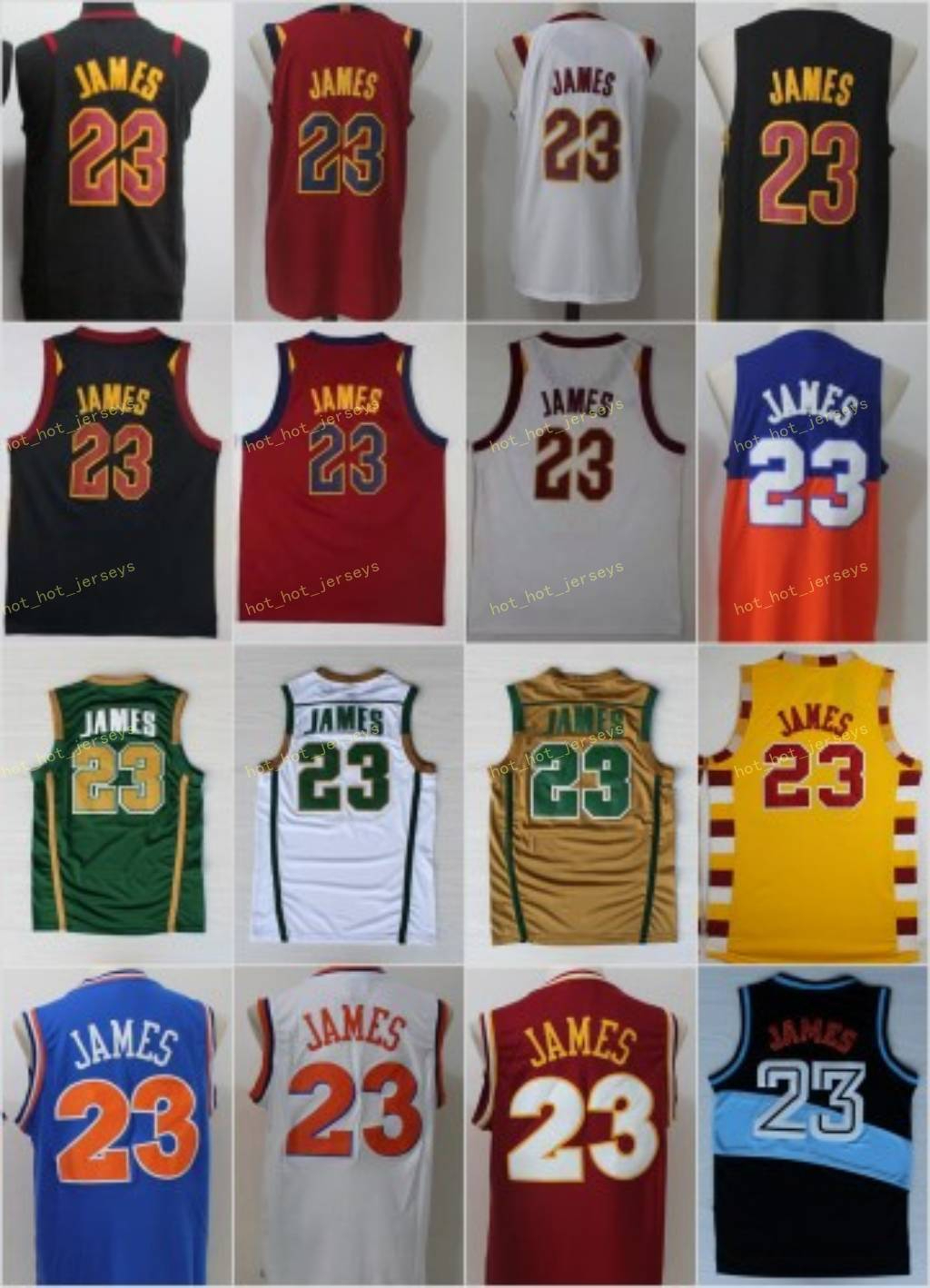 

Vintage LeBron 23 Jdmes Jerseys Men St. wincent Mary High School Irish,Cavs Blue White Green Brown Red Black Stitched, As