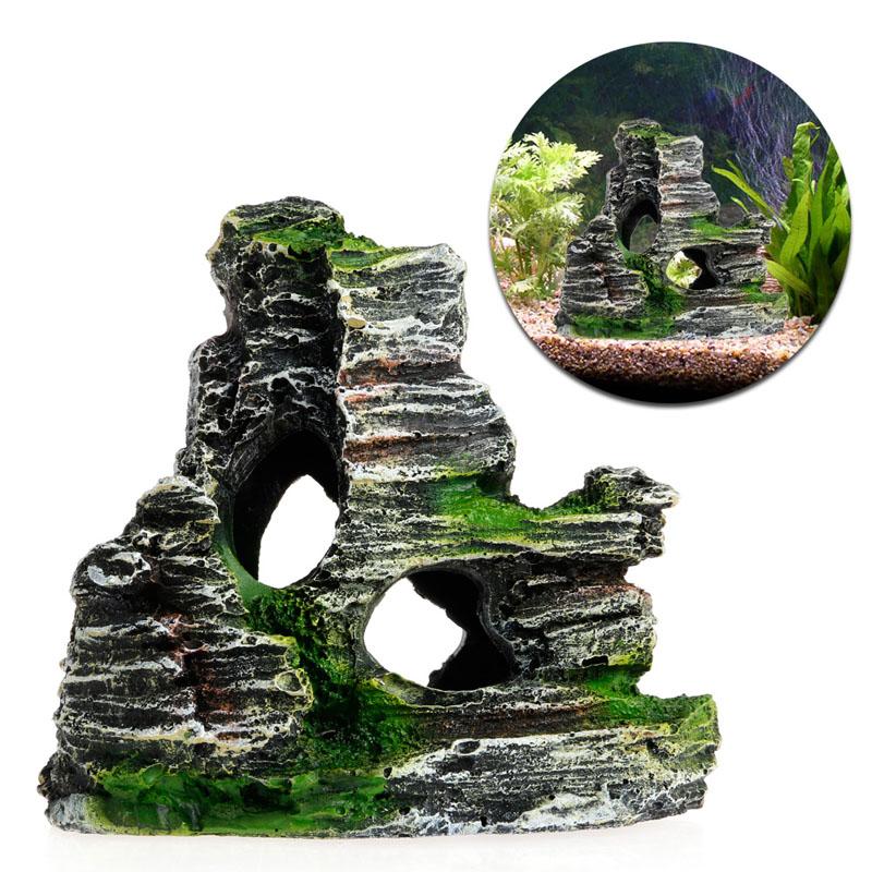 

Mountain View Aquarium Decoration Moss Tree House Resin Cave Fish Tank Ornament Decoration Landscap Decorative akvaryum dekor