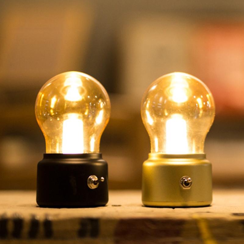 

Retro Led Bulb Ball Lights Cordless USB Rechargeable Vintage Classical Desk Lamp Decoration Night Light Home Study Room