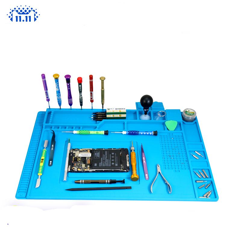 

Pinkman ESD Heat Insulation Silicone Soldering Pad Mat Desk Maintenance Platform For Repair Phone Computer Station With Magnetic
