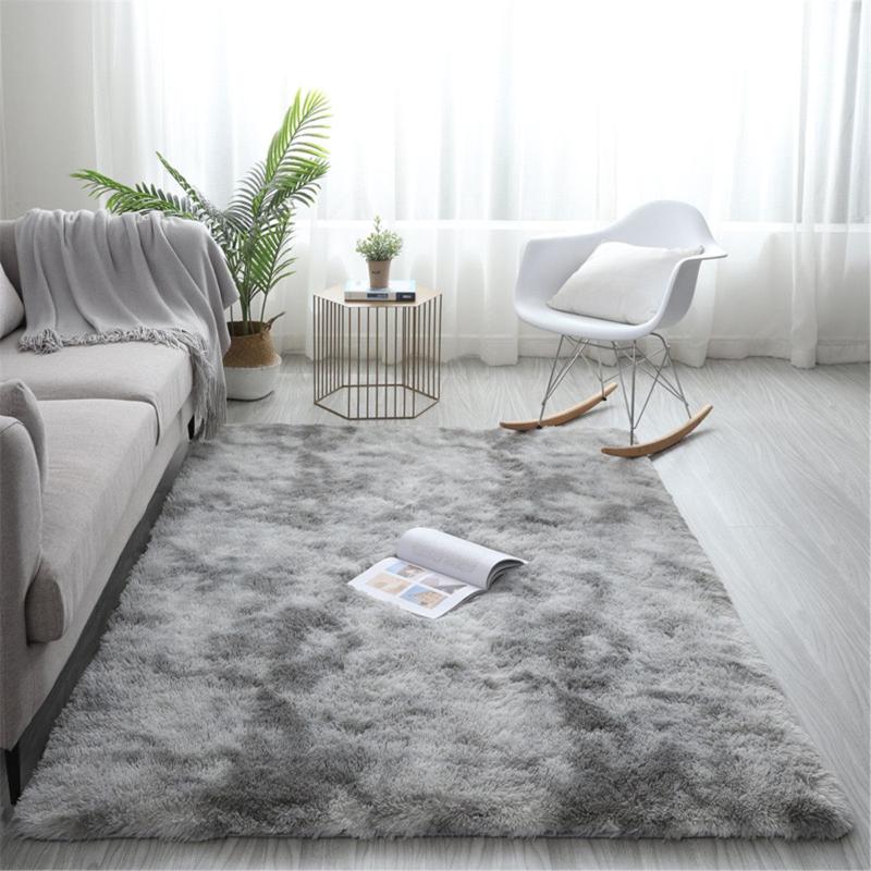 

150x240cm MORE Large Size Tie-Dye Art Carpet MORE Soft Floor Bedroom Mat Gradient Color Fluffy Area Rug Living Room Carpet, Red