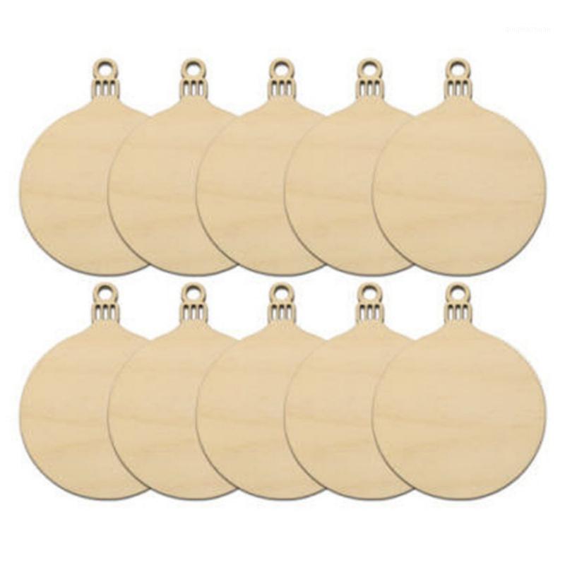 

NEW Christmas Balls Decorations 10pcs Wooden Round Baubles Tags Art Craft Ornaments DIY Xmas Decors1