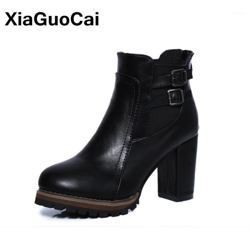 

Women Boots Autumn Winter Woman Shoes High Heels Retro Female Pumps Ankle Boots Fashion Sexy Ladies Footwear Hot Sale Big Size1, Black