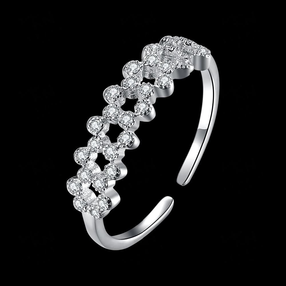 

2021 Lycani Ring Female Brass Alloy Ring Four Butterfly Opening 18K Gold Bracelet Accessories Proposal Engagement Wedding Ring