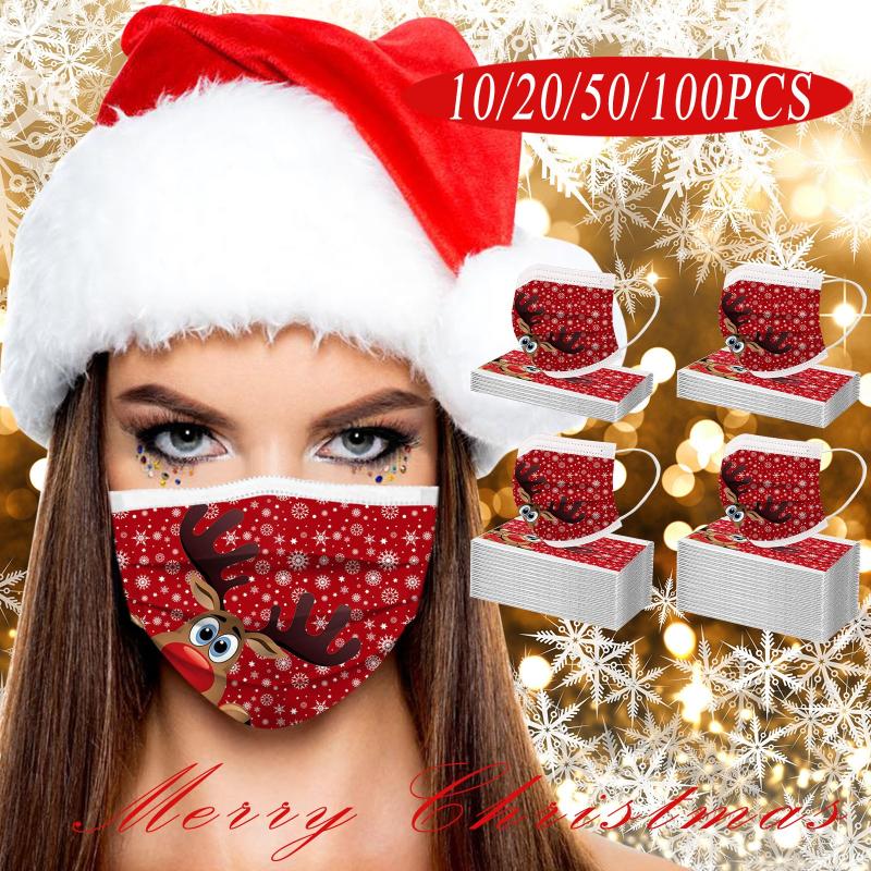 

10/20/50/100pcs Disposable Non-woven Fabric Mask Face Mask Fashion Breathable 3 Layers Mouth Cover Mascarillas, 10pcs