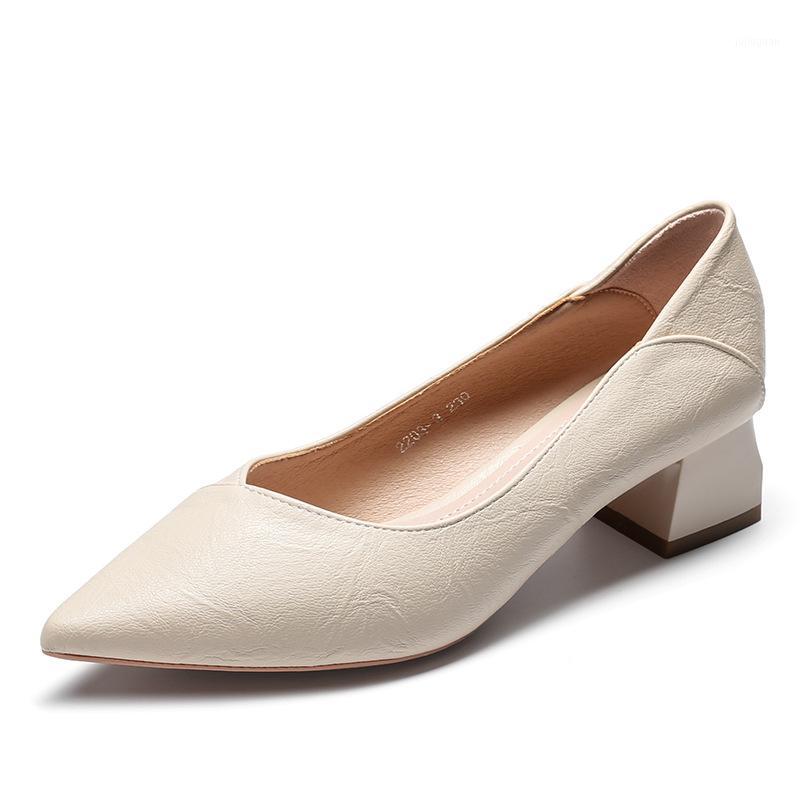 

Women New Med Heels Shoes Female Spring Fashion Shallow Solid Pumps Office Lady Workwear Pointed Toe Pumps Women Casual1, Black