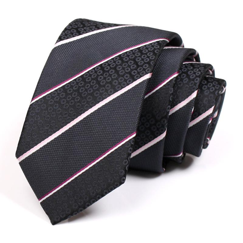 

High Quality 6CM Striped Tie For Men Brand New Fashion Formal Business Suit Necktie With Gift Box