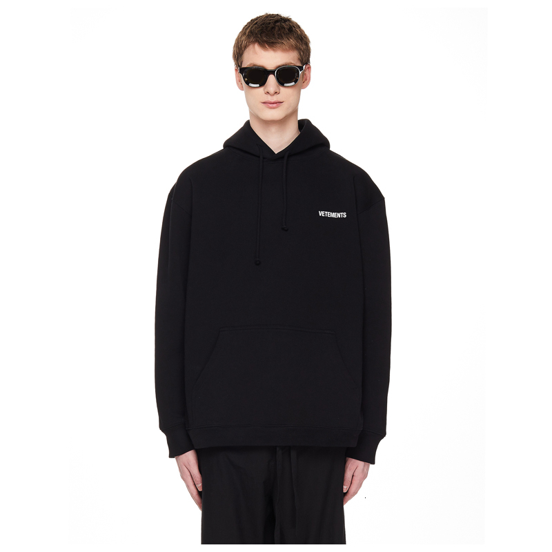 

2021 Autumn Winter New Letter Small Front Rear Printed Street Punk Style Men's and Women's Hoodie 6ycc, Black