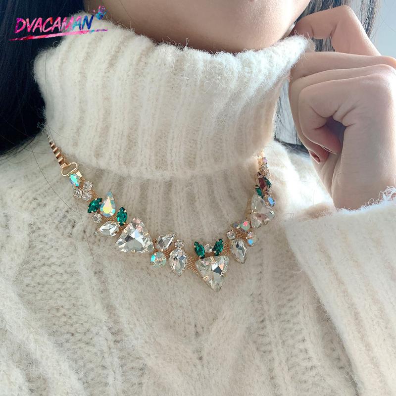 

Chokers Dvacaman Dainty Boho Simulated Pearl Floral Choker For Women 2021 Fashion Jewelry Handmade Crystal Necklace Elegant Bridal Gift