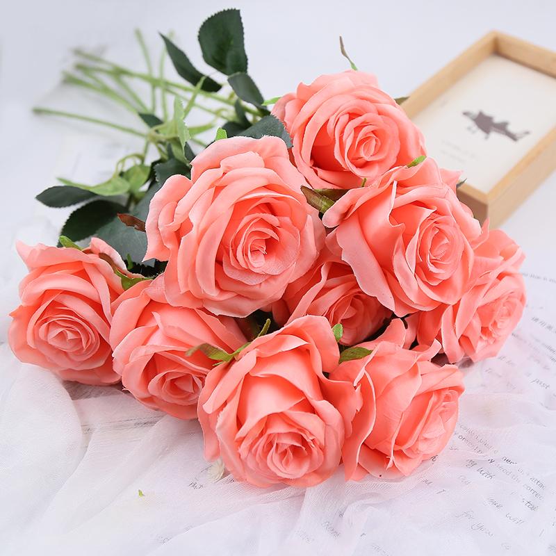 

10pcs Artificial silk 1 Bunch French Rose Floral Bouquet Fake Flower Arrange Table Daisy Wedding Flower Home Decor Party Flores