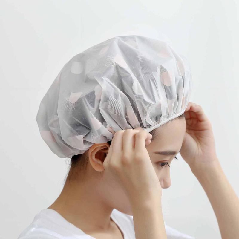 

Waterproof Bath Hat Hickening Elastic Shower Cap Women Hair Spa Bathing Accessory Hair Salon Bathroom Product Supplies Reusable