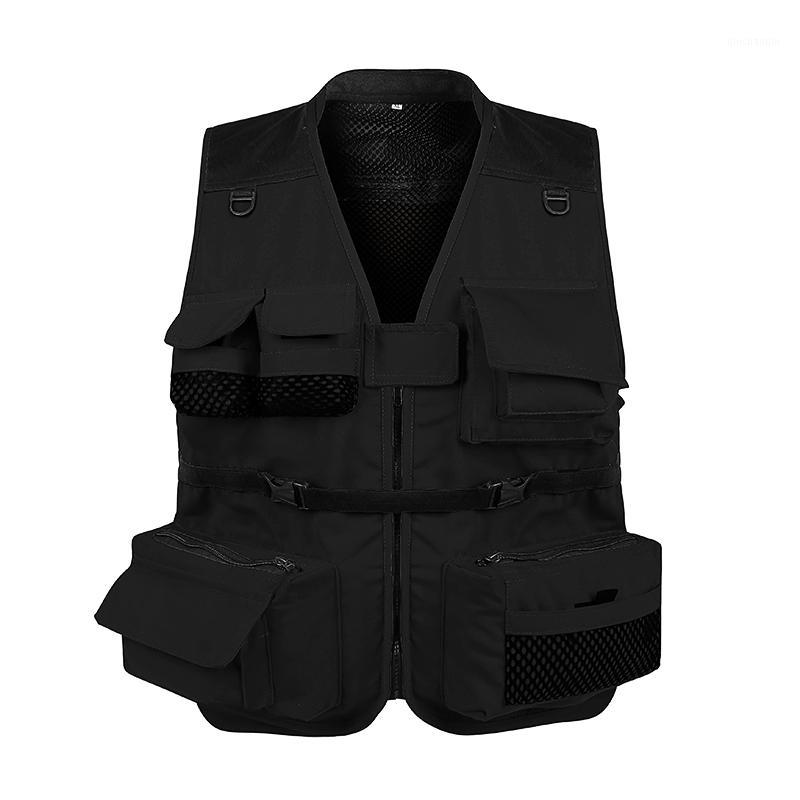 

Mens Outdoor Photography Vest Work Multi-Pocket Jackets Fishing Waistcoat1, Black