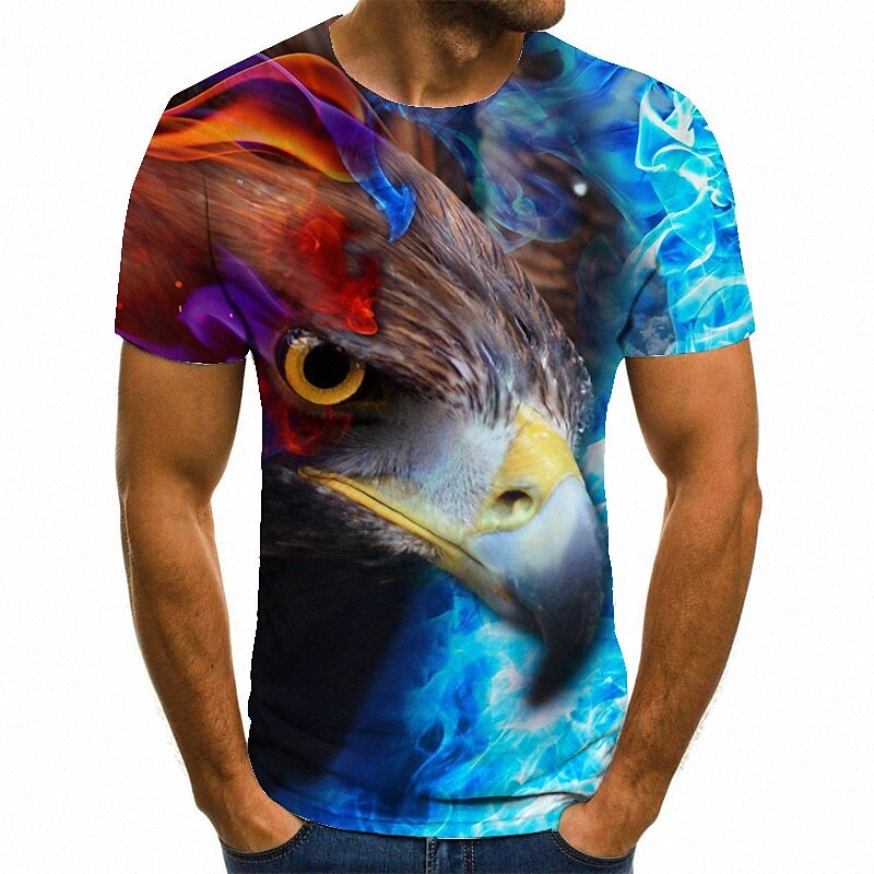 T-shirt Unisexe Tee T-shirt 3D Imprimer Imprimé graphique Eagle Plus Taille Cou rond Casual imprimé quotidien Tops à manches courtes Basic Mode D