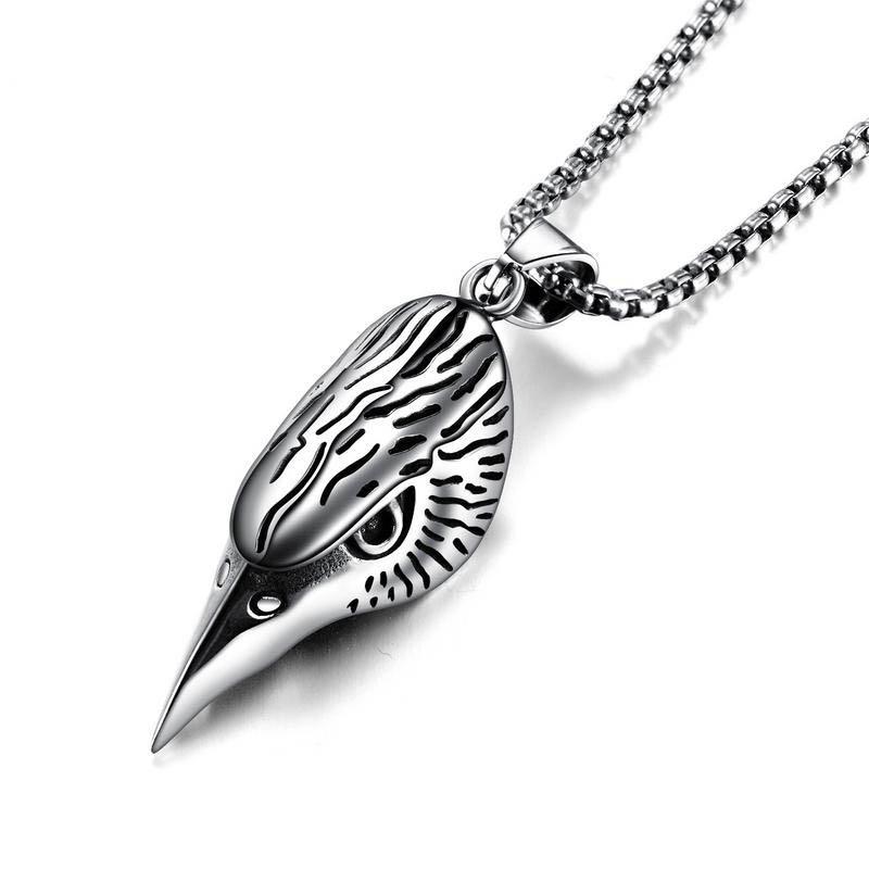 

Vintage Domineering Eagle Beak Pendant Men's Eagle Necklace Stainless Steel 22Inch Chain Link Necklaces Punk Jewelry